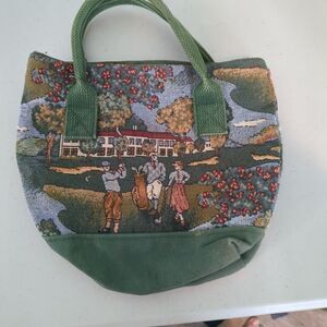 Holdings-Fine Accessories Tapestry Bag Shoulder Double Strap Tote Golf Theme min